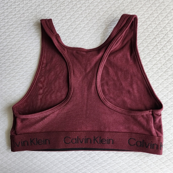 CALVIN KLEIN NEW UNLINED BRALETTE. Color Burgundy. - Picture 2 of 3
